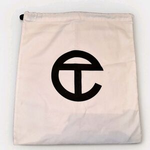 Telfar White Dust Bag with Black Logo